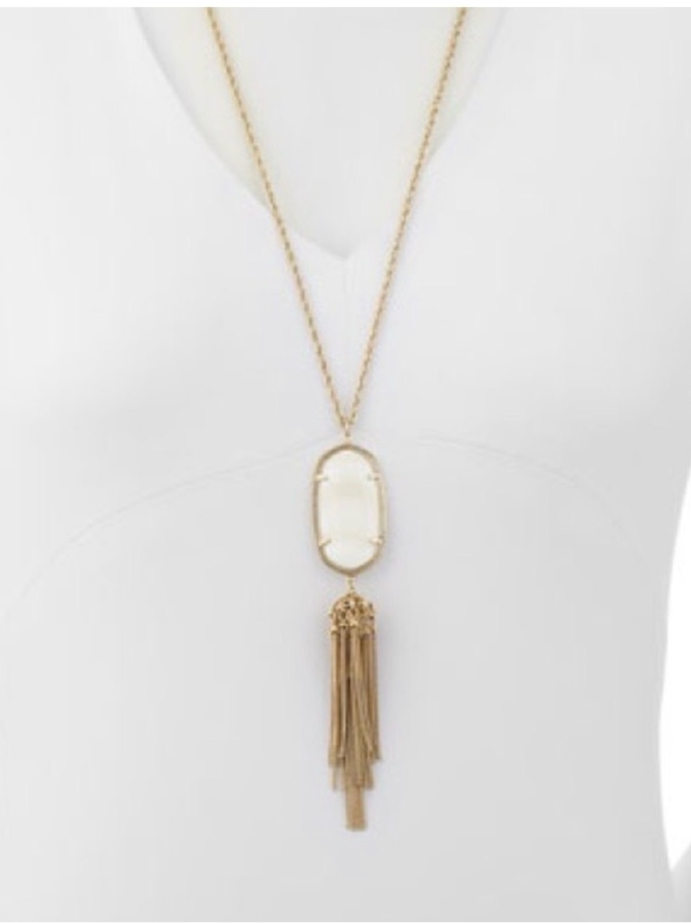 Kendra Scott Gold Mother-of-Pearl Tassel Pendant Necklace